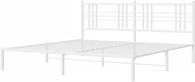 Metalen Bedframe - Ledikant Hoofdbord - Slaapkamer Meubel - Robuuste Constructie - 183x213 cm - Wit
