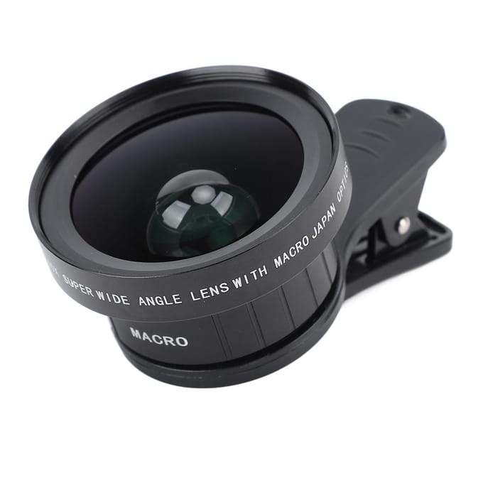 2 in 1 Telefoon Camera Lens Kit 0.45X Groothoek 12.5X Macro Universele Clip-on Mobiele Telefoon Lens voor gray