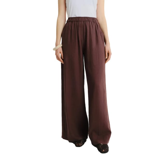 Dames Wide Leg Linnen en Viscose Broek Greenpoint Regular April