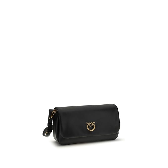 PINKO Click Soft Classic Schoudertas Leder 32 cm - Dames - nero gold