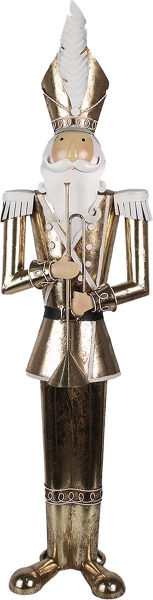 Clayre & Eef Kerstdecoratie Notenkraker 102 cm Goudkleurig Metaal