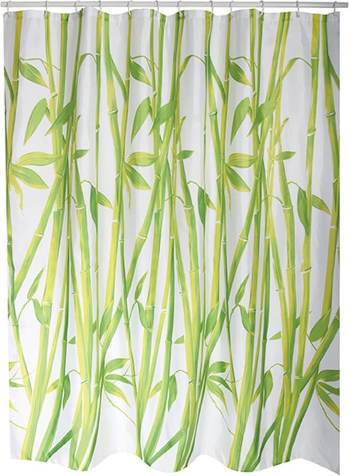 MSV Douchegordijn 180x200 cm - Polyester Douchegordijn met Bamboe Design - Waterafstotend en Sneldrogend