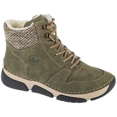 Rieker dames veterlaarzen warm gevoerd enkellaarsje 45955-54 Green
