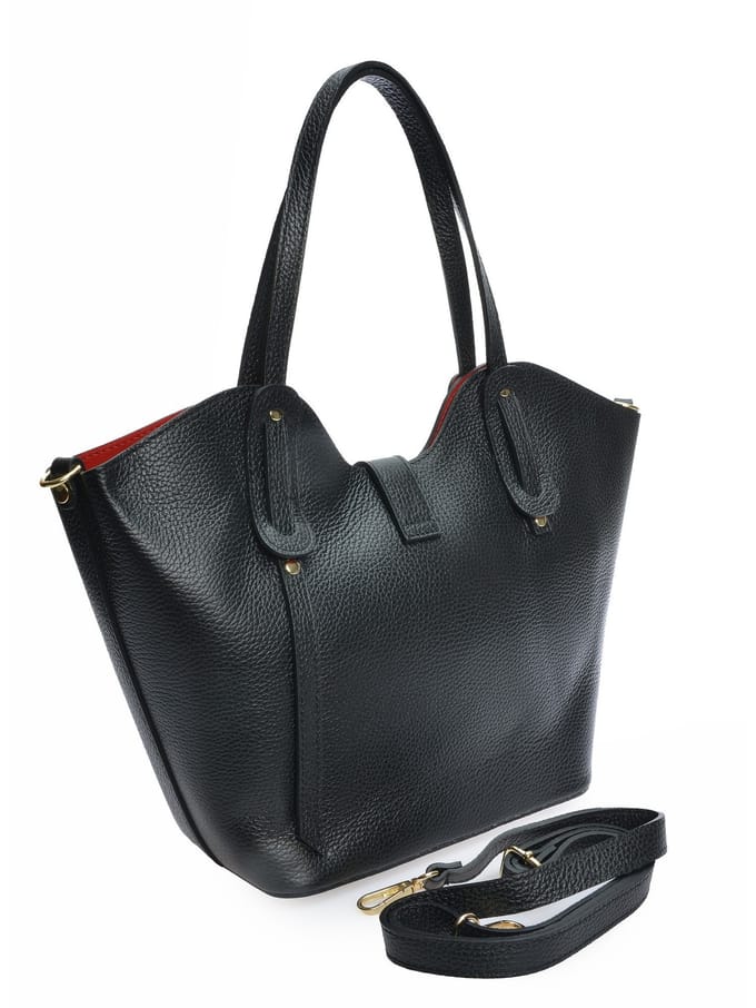Isabella Rhea Zwart Rundleer Tas