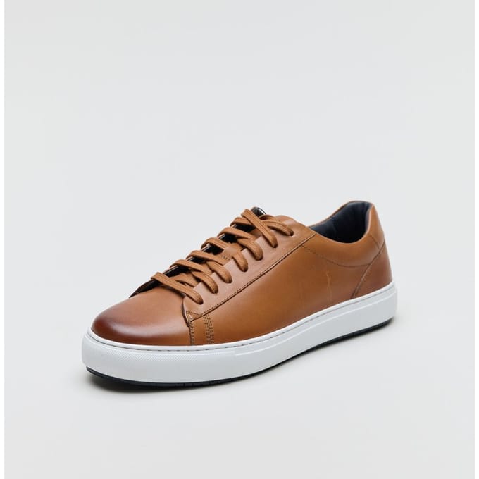 Ben Sherman Ace Cupsole Leren Heren Tan Sneakers
