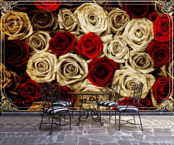 Poster | Crème , Rood | 104 x 70,5 cm