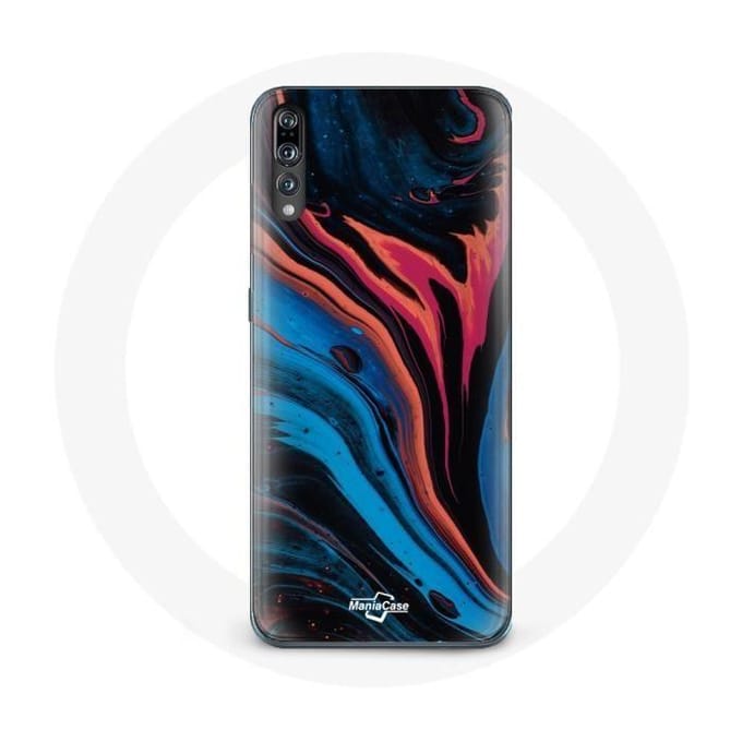 Coque pour Huawei p20 Texture abstraite bleu noir rouge
