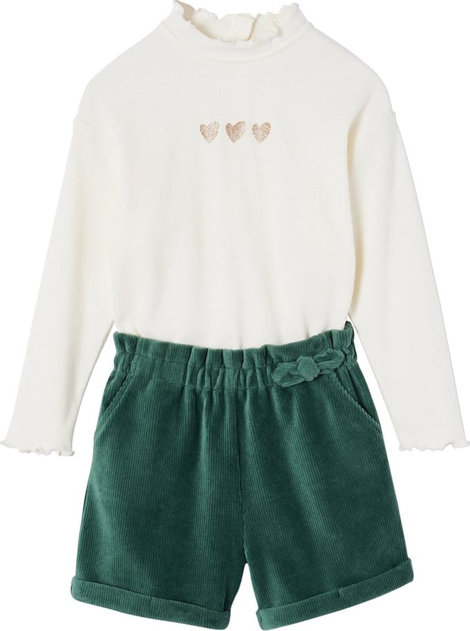 Vertbaudet Meisjesset met shirt + fluwelen short