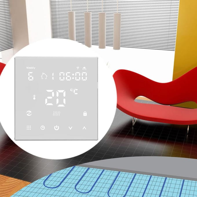 HY607 LCD digitaal display Intelligente temperatuurregelaar Telefoon APP WIFI Spraakbesturing Elektrisch wit