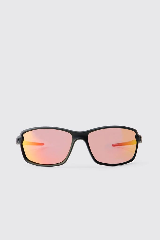 Sportieve Plastic Getinte Zonnebril | Black