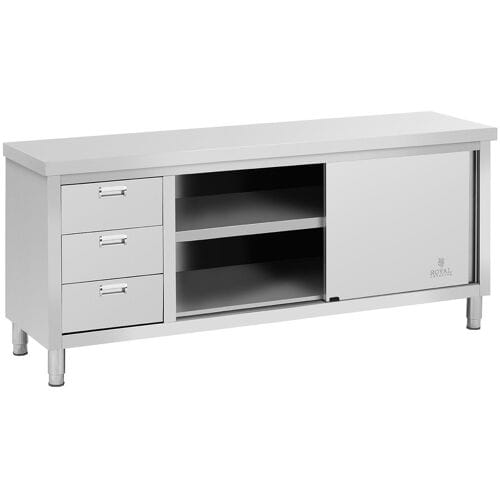 RVS werkkast - ECO - 200 x 60 cm - 600 kg - Royal Catering RCSSCB-200X60-S