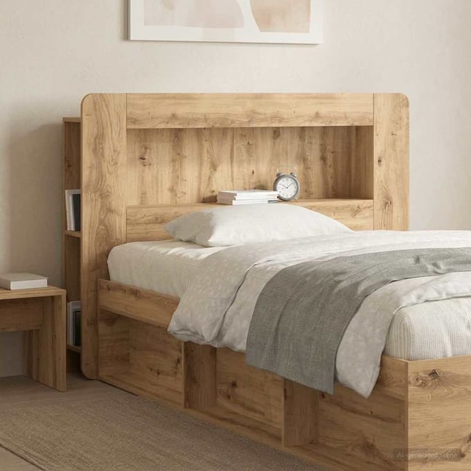 vidaXL - Hoofdeinde - Kast - Artisanaal - eiken - 100 - cm - Geconstrueerd - hout