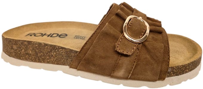 Rohde 1763 76 Slippers Slides Bruin Suede Dames - Bruin - 41
