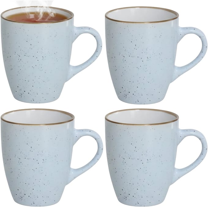 Gerimport Koffie / thee mok Sweets - 4x stuks - blauw - 350 ml - keramiek