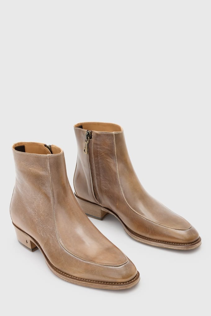John Varvatos Ludlow Retro Zip Boot Tan Taglia: 9 | Stivali Outlet | Uomo