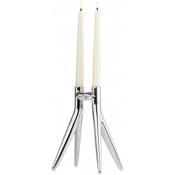 Kartell - Abbracciaio Kaarsenhouder - chroom - zilver