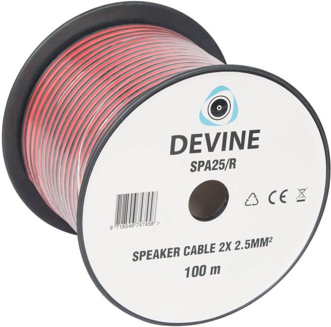 Devine SPA25/R speakerkabel, 2x 2.5 mm², 100 meter