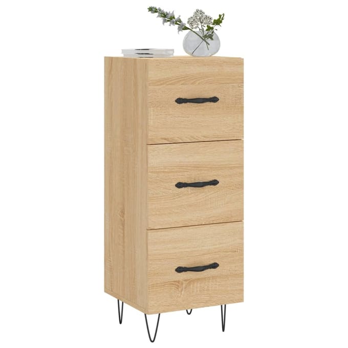 vidaXL - Dressoir - 34,5x34x90 - cm - bewerkt - hout - sonoma - eiken