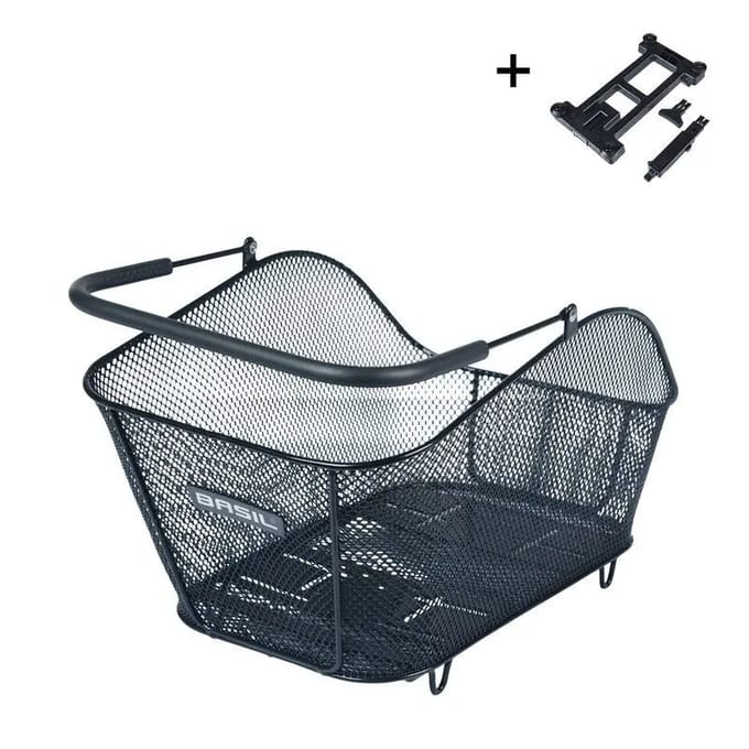 Basil Icon M Multi System Fietsmand - Achter - Fijnmazig staal - Zwart - Medium - 23 Liter-