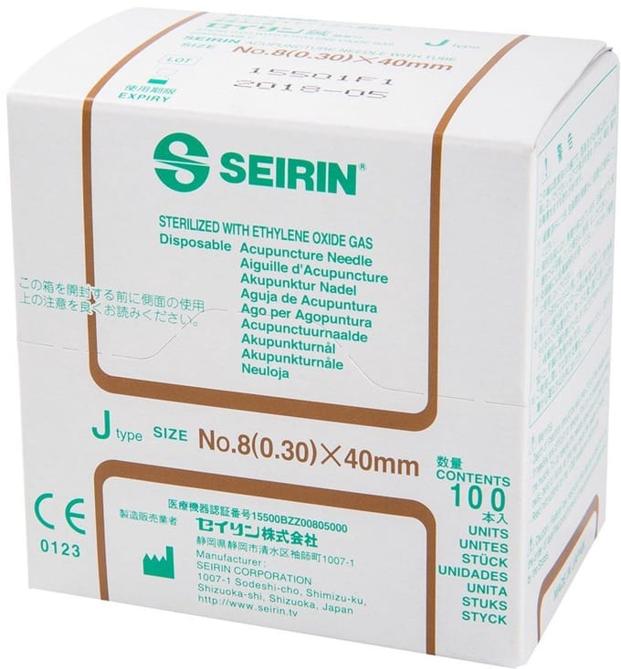 Seirin J-Type no.8 (0,30) x 40 mm, voor Dry Needling en Acupunctuur