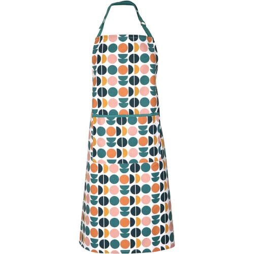 Dexam Retro Stippen Schort 100% Katoen Teal/Perzik