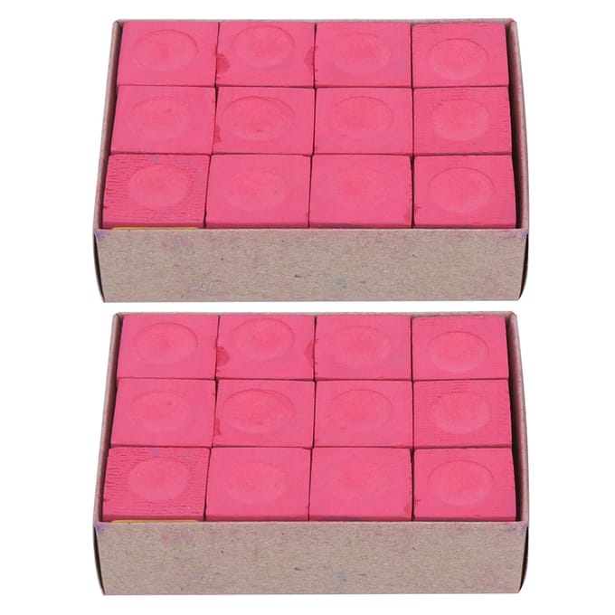 24 stuks NoSlip Keutopkrijt Biljart Pool Keu Droog Krijt Accessoire Keu Krijt(Rood ) pink