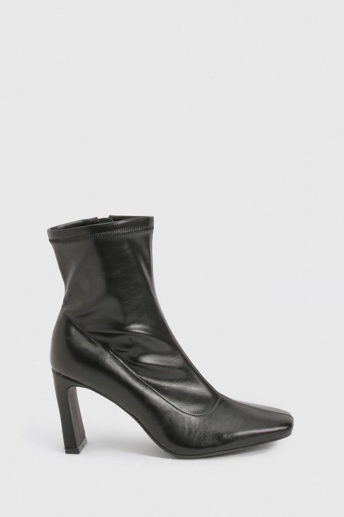 boohoo Dames Brede pasvorm blockhak soklaarzen | Black | Maat: 4
