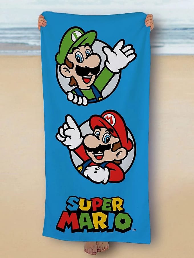 Super Mario Luigi Handdoek Badlaken 70x140 Duurzaam
