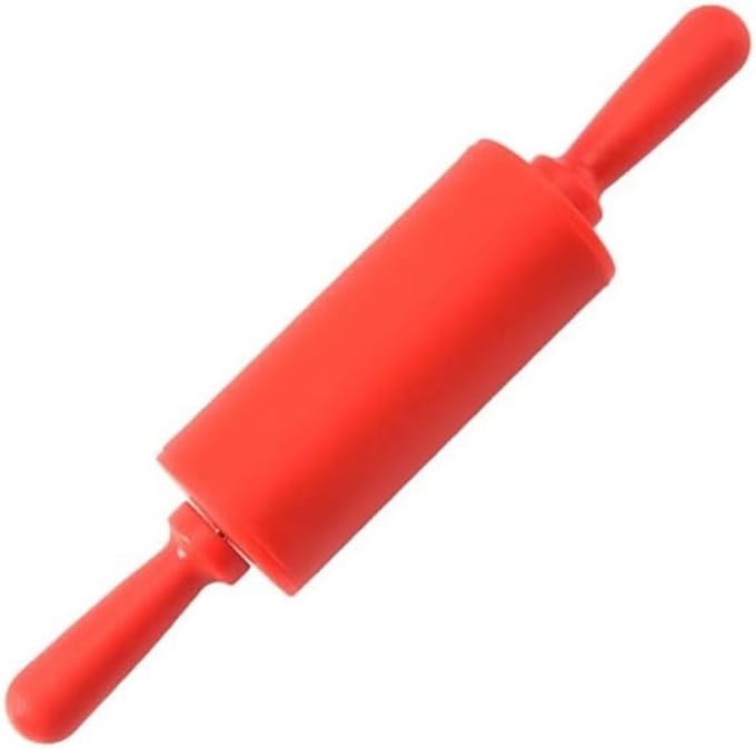Deegroller Hout - Bakroller Nonstick - Bakken Koekjes - Ergonomische Grip - 23 cm - Rood