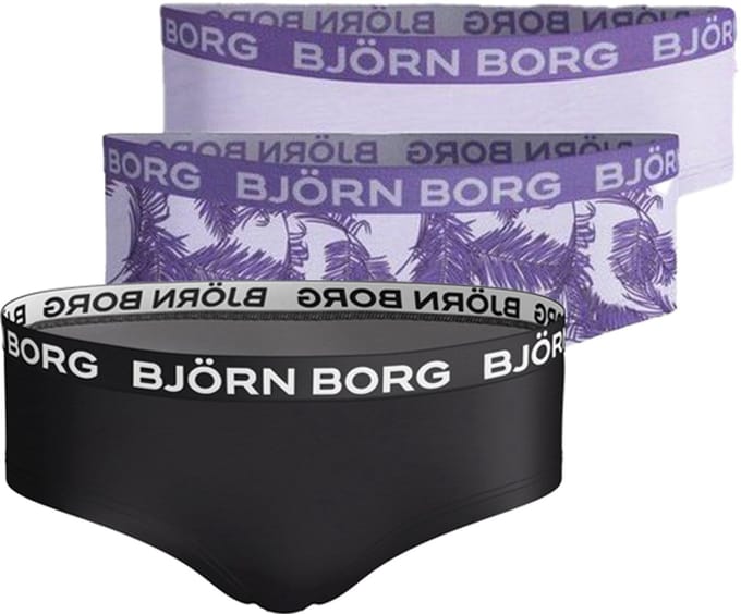 Björn Borg - Meisjes - Leopard Hipster 3-Pack - Multicolour/Paars/Zwart - Maat 110-116
