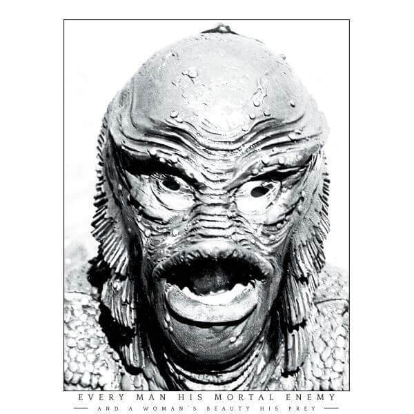 Universal Monsters Creature From The Black Lagoon Portrait Dames T-shirt - Wit - S