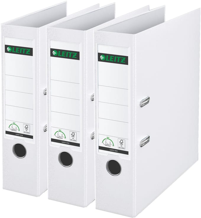 Ordner Leitz 180° 1010 A4 80mm 3 stuks wit | 6 stuks