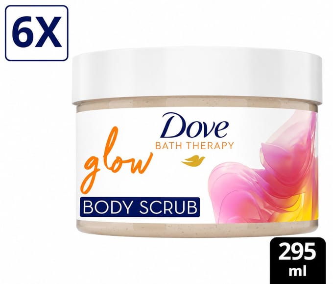 6 x Dove Bath Therapy Glow - Body Scrub - 295 ml