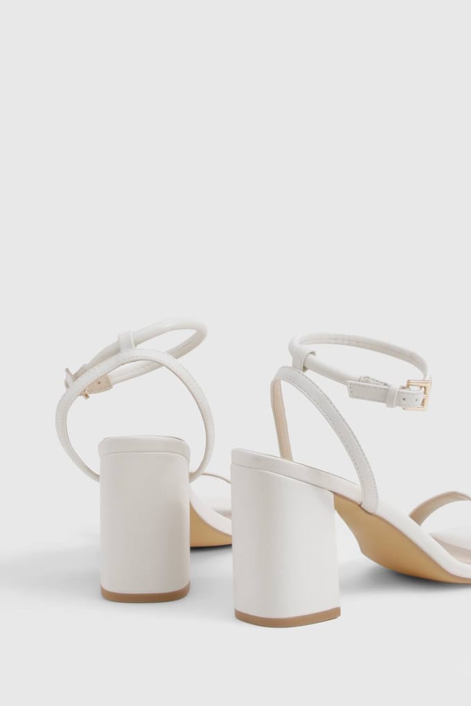 boohoo Dames 2-delige midblokhakken | Off White | Maat: 8