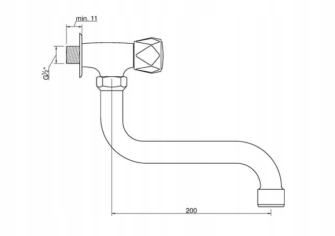 Wandkraan S-outloop 200mm Modena Chroom
