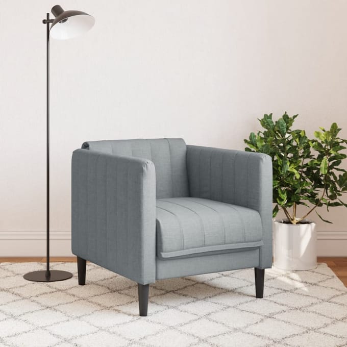 vidaXL - Fauteuil - stof - lichtgrijs