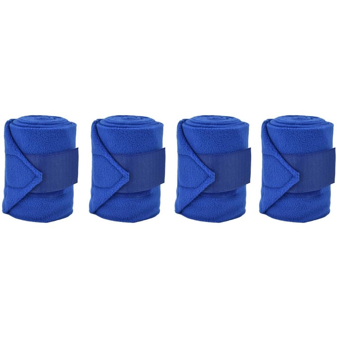 4 Stuks Paardenbeenwikkel Klittenbandsluiting Beschermer Zachte Polyester Set Kit voor Hond Koe Kat Blauw blue