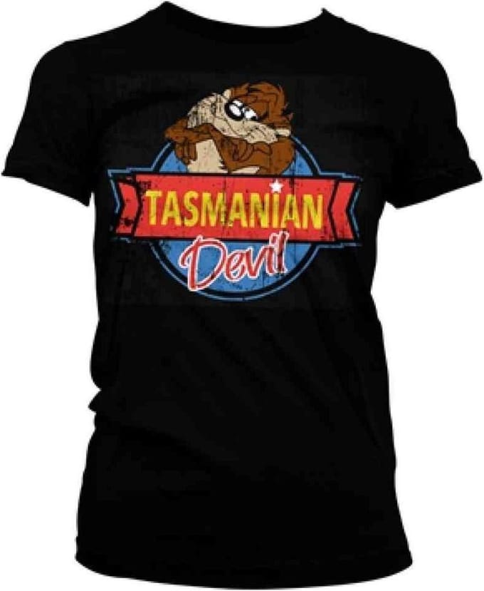 Looney Tunes Dames Tshirt -L- Tasmanian Devil Zwart