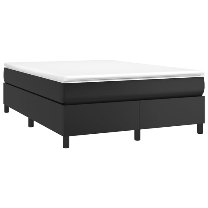 vidaXL - Boxspring - bed - kunstleer - zwart - 140x190 - cm