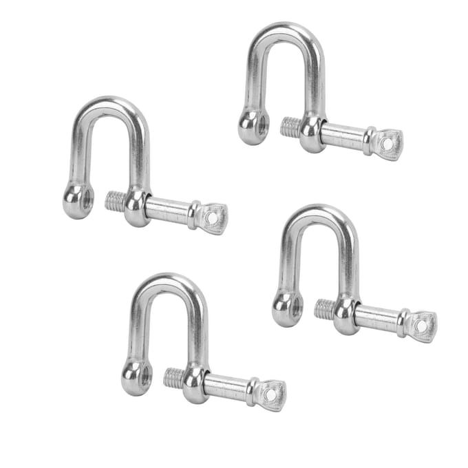 4 STUKS Roestvrij Staal D-sluiting Marine Hardware Boot D-ring Gepolijste Sluiting voor Koppeling Ketting en gray