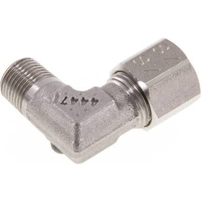 R 1/8'' Buitendraad x 8LL RVS L-Fitting 90graden 100 Bar DIN 2353 - FL2E-MC-ST-018R-08-LL