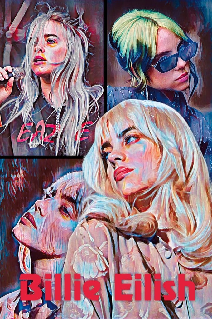 Billie Eilish Collage - Poster - 70 x 100 cm