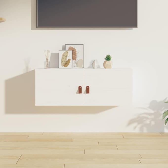vidaXL - Wandkast - 80x30x30 - cm - massief - grenenhout - wit