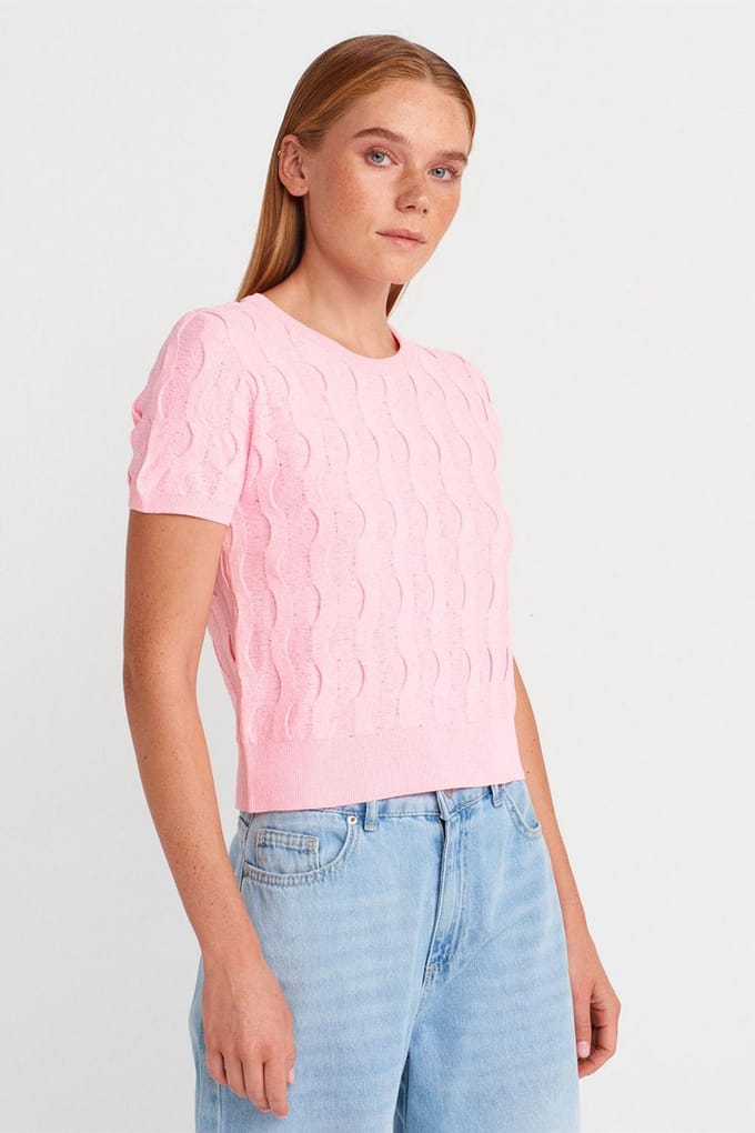 Gestreepte Ribcrop Blouse