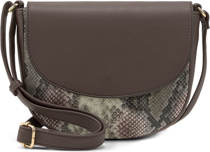 TOM TAILOR Schoudertas Esta Flap Bag Snake Brown Bruine Veelkleurig