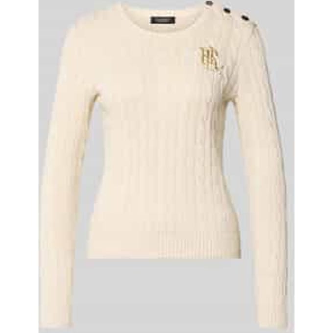 Gebreide pullover met Labelstitching en Knoopsluiting