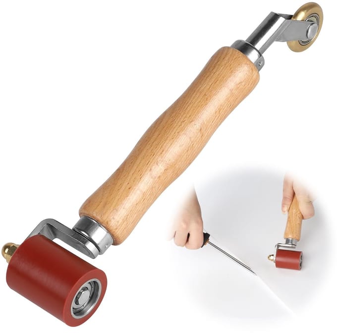 Siliconen en messing drukrollers, 2-in-1 drukroller voor PVC dakbedekking, handdrukroller voor naadafwerking en randen