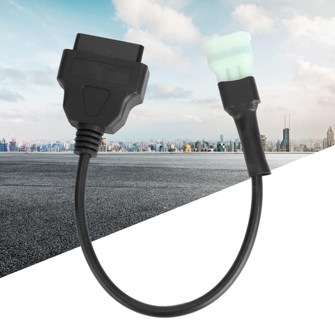 6-pins naar 16-pins adapterkabel OBD2 Motorfoutdiagnose en Detector Geschikt voor Motorfietsen gray