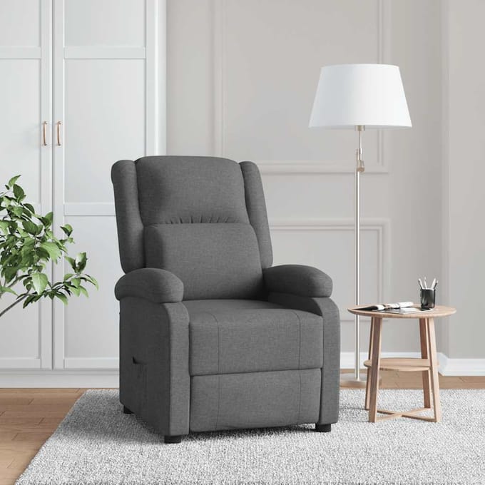 vidaXL - Fauteuil - verstelbaar - stof - donkergrijs