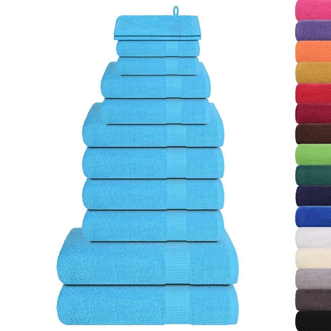 vidaXL - 12-delige - Handdoekenset - FROGN - 360 - g/m² - turquoise